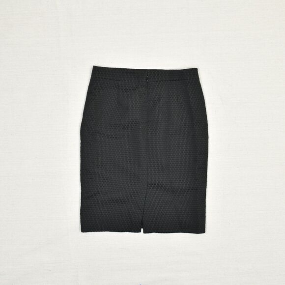 J. Crew Women Straight Skirt Zip Polyester Black Size 4 No.2 Textured - Picture 3 of 8